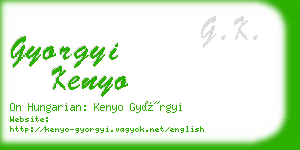 gyorgyi kenyo business card